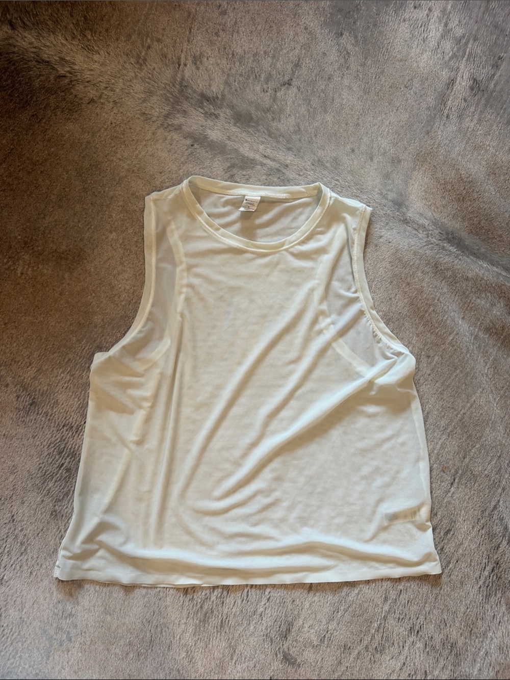 Athleta Cream Sleeveless Muscle Tank